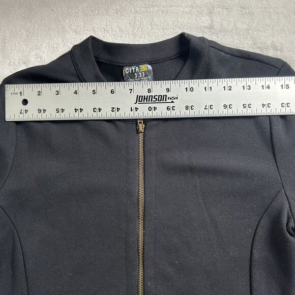 Citron 3.33 Womens Zip Up Jacket Large Floral Back Asian Minimalist Boho Artsy - Picture 7 of 9